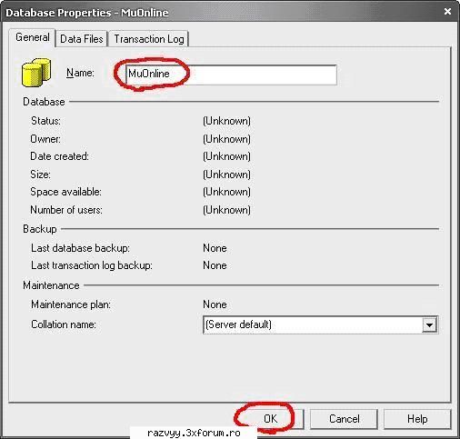 Cum sa faci un server de Mu Online - Creati 2 data base => una MuOnline shi inca una - Mu Online